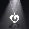 Ciondolo doppio delfino - con collana