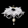 Fashionable white lace short necklace - with chains / pearls - Gothic styleNecklaces