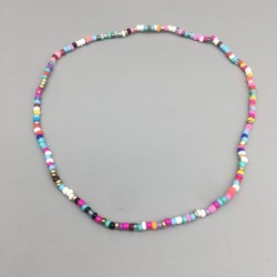 Collana corta classica - con perline colorate - filo elastico
