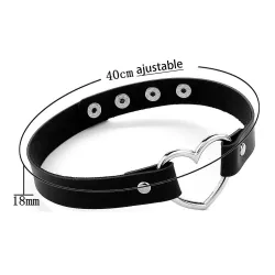 Sexy Vintage choker - kort skinnkjede med hjerte - justerbar