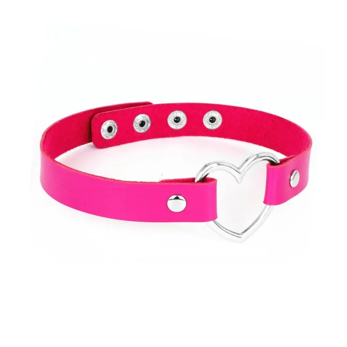 CollarGargantilla Sexy Vintage - collar corto de cuero con corazón - ajustable