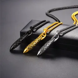 Pingente em forma de bala - com colar - aço inoxidável