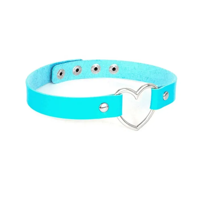 Sexy Vintage choker - kort skinnkjede med hjerte - justerbar
