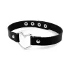 CollarGargantilla Sexy Vintage - collar corto de cuero con corazón - ajustable