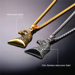 CollarColgante en forma de águila con cadena - unisex - acero inoxidable