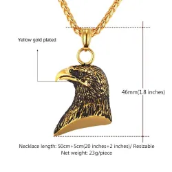 Pendentif en forme d'aigle avec chaîne - unisexe - acier inoxydable