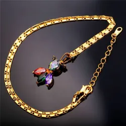 Collier élégant avec poisson en cristal coloré
