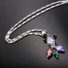 CollarElegante collar con peces de cristal de colores