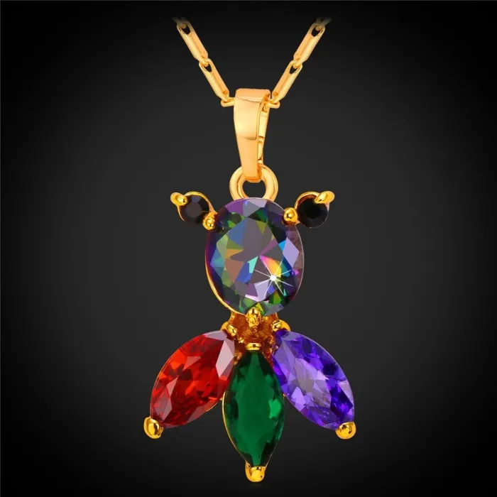Collier élégant avec poisson en cristal coloré