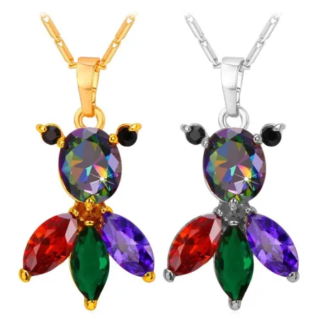 CollarElegante collar con peces de cristal de colores