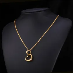 Collier tendance avec pendentif double cœur