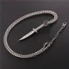 Pendentif en forme de couteau avec collier - style Hip Hop - acier inoxydable