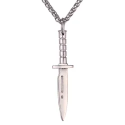 CollarColgante en forma de cuchillo con collar - estilo Hip Hop - acero inoxidable