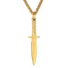 CollarColgante en forma de cuchillo con collar - estilo Hip Hop - acero inoxidable