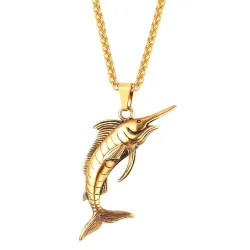 Collier avec espadon - acier inoxydable - unisexe