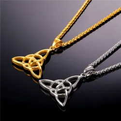 CollarColgante en forma de nudos celtas - collares de acero inoxidable - estilo vikingo