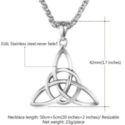 CollarColgante en forma de nudos celtas - collares de acero inoxidable - estilo vikingo