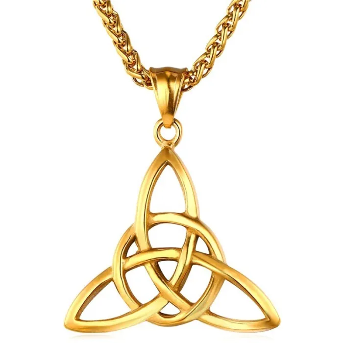 CollarColgante en forma de nudos celtas - collares de acero inoxidable - estilo vikingo