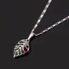 CollarColgante en forma de hoja con cristales - collar de acero inoxidable