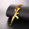 Ciondolo a forma di fucile d'assalto AK47 - collana in acciaio inossidabile - stile hip hop / esercito
