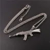 AK47 stormgevær formet vedhæng - rustfrit stål halskæde - hip hop / army stil