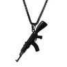 Ciondolo a forma di fucile d'assalto AK47 - collana in acciaio inossidabile - stile hip hop / esercito