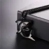 Halsband med hajformat hänge - rostfritt stål - punkstil