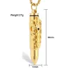 Bullet shaped pendant - double dragon pattern - with necklace - openable