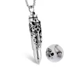 Bullet shaped pendant - double dragon pattern - with necklace - openable