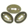 Serrure à trou de serrure de forme ovale - décoration de meubles - bronze antique - 10 pièces
