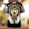 Klassisk kortærmet T-shirt - boheme stil - 3D printede indiske motiver