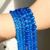 Natursten - blå opal - løse runde perler - til smykkefremstilling
