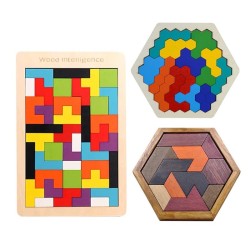 Tangram-Puzzle aus Holz - Puzzleblöcke - Lernspielzeug