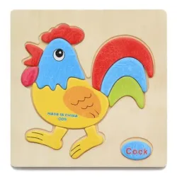 Puzzle en bois avec animaux de dessin animé - jouet éducatif pour enfants