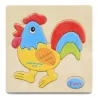 Puzzle en bois avec animaux de dessin animé - jouet éducatif pour enfants