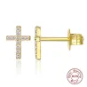 Små ørestikker - med zirkon - geometrisk / kryds / stjerne - 925 sterling sølv