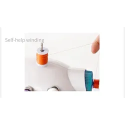TextilMini máquina de coser - portátil - pedal / mesa de mano / hilos - con luz