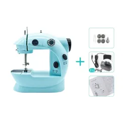 TextilMini máquina de coser - portátil - pedal / mesa de mano / hilos - con luz