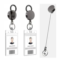 Teleskopisk metallnyckelring - utdragbar sladd - ID / nyckelhållare