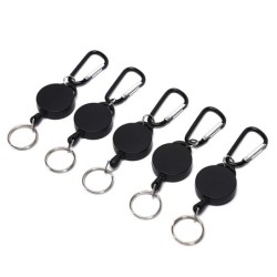 Mini telescopic keychain - retractable pull rope - with carabiner - 5 pieces