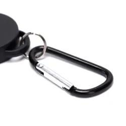 Mini chaveiro telescópico - corda de puxar retrátil - com mosquetão - 5 peças