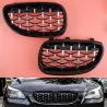 Främre njure - galler - blank svart diamant - för BMW E60 E61 528i 550i 535i M5