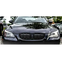 Front kidney - grille - glossy black diamond - for BMW E60 E61 528i 550i 535i M5Grilles