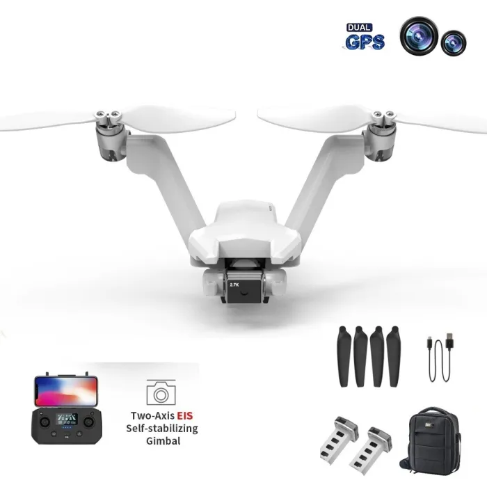 V-muotoinen nelikopteri - taitettava - kaksoispotkurilla - kaksiakselinen gimbaali - kamera - GPS - ammattimainen RC Drone
