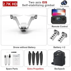 Quadkopter w kształcie litery V - składany - z podwójnymi śmigłami - dwuosiowy gimbal - kamera - GPS - profesjonalny RC Drone...
