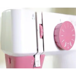 Mini electric sewing machine - dual speed - double threads - leaves / birds patternTextile