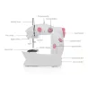 Mini portable sewing machine - with foot pedal - double threads - LED - pinkTextile