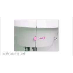 Mini machine à coudre portable - avec pédale - double fils - LED - rose