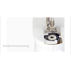 Mini portable sewing machine - with foot pedal - double threads - LED - pinkTextile