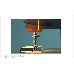 Mini portable sewing machine - with foot pedal - double threads - LED - pinkTextile